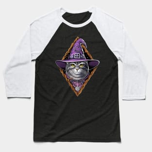 Cat Witch Baseball T-Shirt